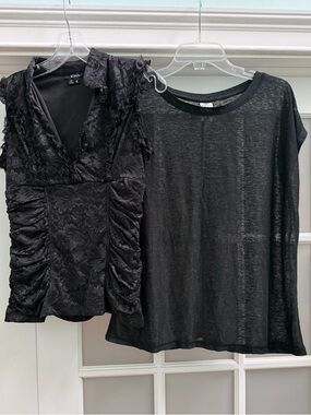 XOXO & Champion Black Jacquard Top Set 2pc Size M
